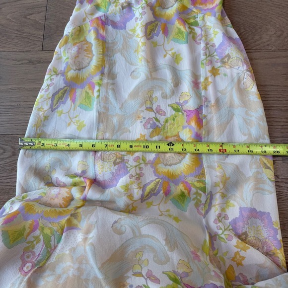 Hartnell Maxi Dress Floral Ruffle Flutter Sleeve V Neck Gown S M Silk - Picture 10 of 14